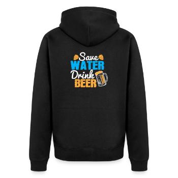 Économisez de l’eau, buvez de la bière - Veste à capuche bio Premium Unisexe - noir - Dos - Nico (187cm)