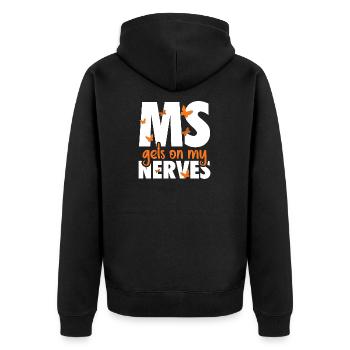 MS Gets On My Nerves Multiple Sclerosis Awareness - Unisex Premium Organic Zip Hoodie - black - Back - Nico (187cm)