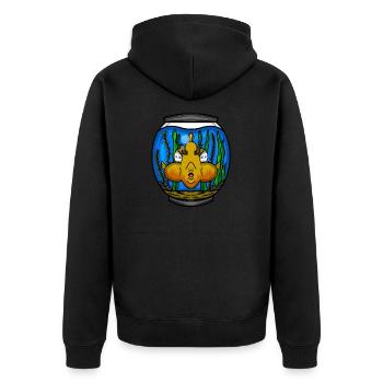 Aquarium Geschenk Aquarier Fisch Haltung Liebhaber - Unisex Premium Bio Zip Hoodie - Schwarz - Hinten - Nico (187cm)