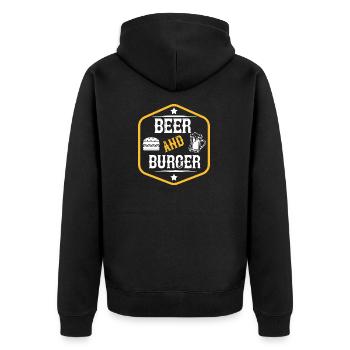 Bière et burger - Veste à capuche bio Premium Unisexe - noir - Dos - Nico (187cm)