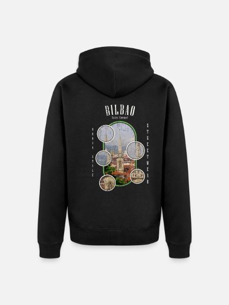 Bilbao Spanien Stadt Skyline Heimat Liebe - Unisex Premium Bio Zip Hoodie - Schwarz