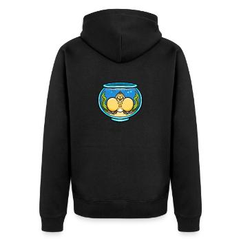 Aquarium Geschenk Aquarier Fisch Haltung Liebhaber - Unisex Premium Bio Zip Hoodie - Schwarz - Hinten - Nico (187cm)