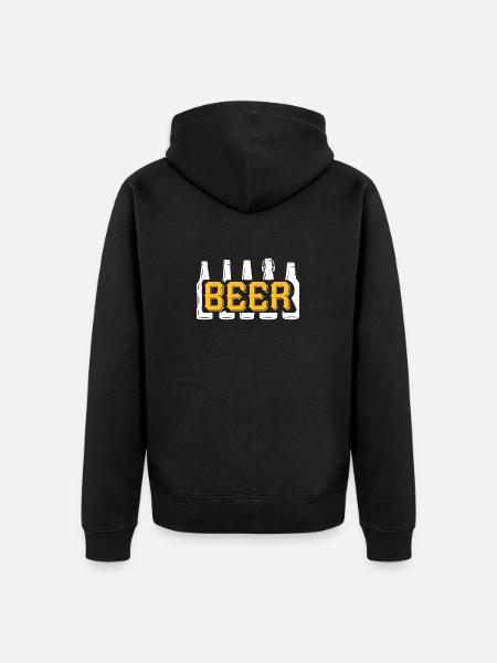 Bier - Unisex Premium Bio Zip Hoodie - Schwarz