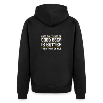 Remarquez, que la levure de bonne bière, est meilleure que - Veste à capuche bio Premium Unisexe - noir - Dos - Nico (187cm)