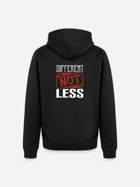 different not less - Unisex Premium Organic Zip Hoodie - black