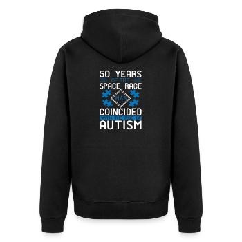 50 years of the Space Race has coincided with the - Unisex Premium Organic Zip Hoodie - black - Back - Nico (187cm)