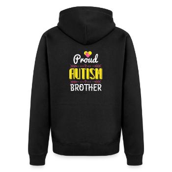 fier frère autiste - Veste à capuche bio Premium Unisexe - noir - Dos - Nico (187cm)