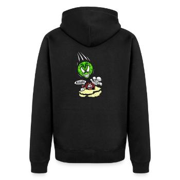 Boccia Set Boccia Player Flying Bocce Boccia - Unisex Premium Bio Zip Hoodie - Schwarz - Hinten - Nico (187cm)