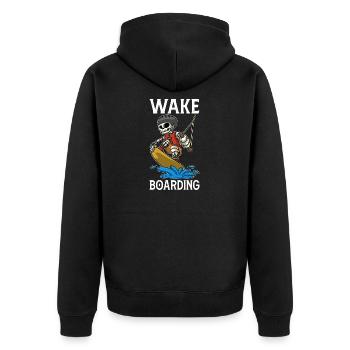 Wakeboarder Skeleton sur le wakeboard - Veste à capuche bio Premium Unisexe - noir - Dos - Nico (187cm)