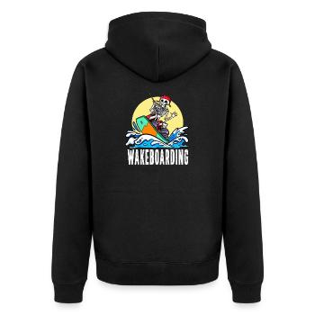 Wakeboarder Skeleton sur le wakeboard - Veste à capuche bio Premium Unisexe - noir - Dos - Nico (187cm)