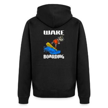 Wakeboarder Skeleton sur le wakeboard - Veste à capuche bio Premium Unisexe - noir - Dos - Nico (187cm)