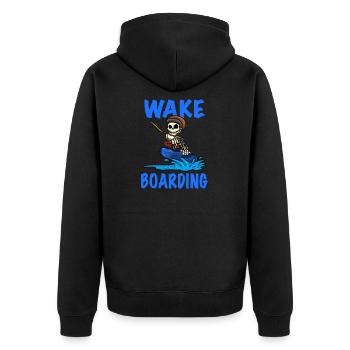 Wakeboarder Skeleton sur le wakeboard - Veste à capuche bio Premium Unisexe - noir - Dos - Nico (187cm)