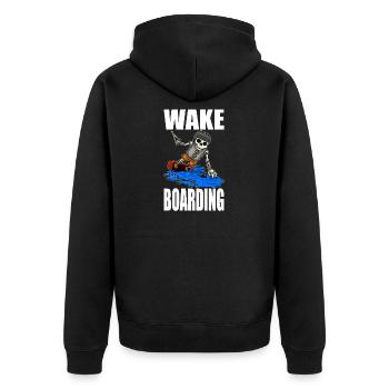 Wakeboarder Skeleton sur le wakeboard - Veste à capuche bio Premium Unisexe - noir - Dos - Nico (187cm)