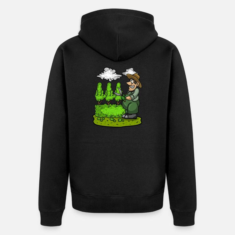Gartengärtner Schnitthecke Mittelfinger Gartenarbeit - Unisex Premium Bio Zip Hoodie - Schwarz