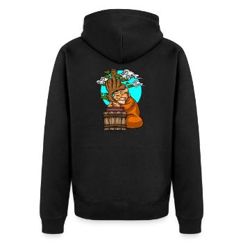 Miniature Trees Bonsai Middle Finger - Unisex Premium Organic Zip Hoodie - black - Back - Nico (187cm)