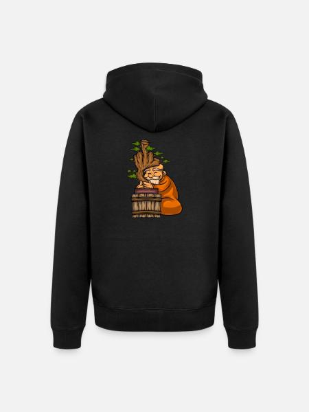 Miniature Trees Bonsai Middle Finger - Unisex Premium Organic Zip Hoodie - black