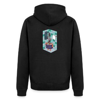 Sushi Roll Duschen Japanede Essen Sushi - Unisex Premium Bio Zip Hoodie - Schwarz - Hinten - Nico (187cm)
