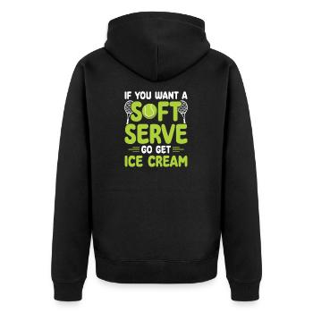 Funny If You Want A Soft Serve Go Get Ice Cream - Veste à capuche bio Premium Unisexe - noir - Dos - Nico (187cm)