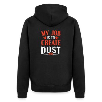 Mein Job ist es, Dust Skeet Shooting zu erstellen - Unisex Premium Bio Zip Hoodie - Schwarz - Hinten - Nico (187cm)