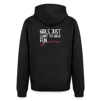 Girls Just Wanna Have Fundamental Rights - Veste à capuche bio Premium Unisexe - noir - Dos - Nico (187cm)
