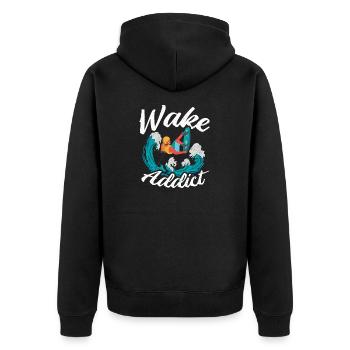 Wakeboarder Wake Addict Wakeboard Wakeboarding - Unisex Premium Organic Zip Hoodie - black - Back - Nico (187cm)