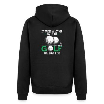 It Takes A Lot of Balls To Golf Like I Do Golfers - Veste à capuche bio Premium Unisexe - noir - Dos - Nico (187cm)