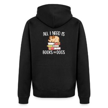 All I Need Is Books And Dogs Reader Funny Dogs - Veste à capuche bio Premium Unisexe - noir - Dos - Nico (187cm)