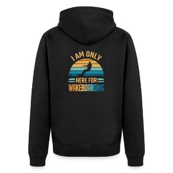 Je ne suis là que pour le wakeboard - Veste à capuche bio Premium Unisexe - noir - Dos - Nico (187cm)