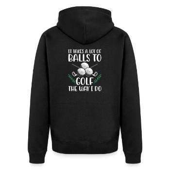 It Takes A Lot of Balls To Golf Like I Do Golfers - Veste à capuche bio Premium Unisexe - noir - Dos - Nico (187cm)