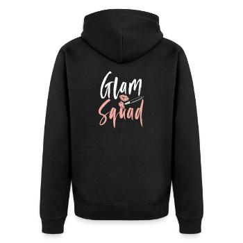 Glam Squad Funny Makeup Cheer - Unisex Premium Bio Zip Hoodie - Schwarz - Hinten - Nico (187cm)