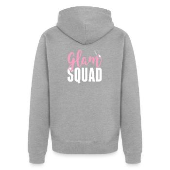 Glam Squad Funny Makeup Cheer - Veste à capuche bio Premium Unisexe - gris chiné - Dos - Nico (187cm)