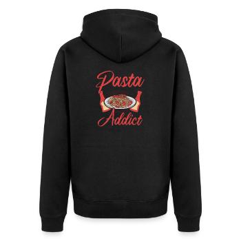 Italian Food Pasta Addict - Unisex Premium Organic Zip Hoodie - black - Back - Nico (187cm)