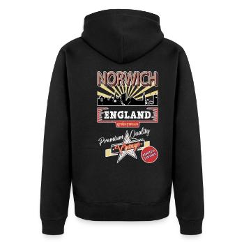 Norwich Angleterre UK City Skyline Vintage Rétro - Veste à capuche bio Premium Unisexe - noir - Dos - Nico (187cm)