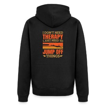 I Just Need To Jump Off Things Cliff Jumping - Unisex Premium Organic Zip Hoodie - black - Back - Nico (187cm)