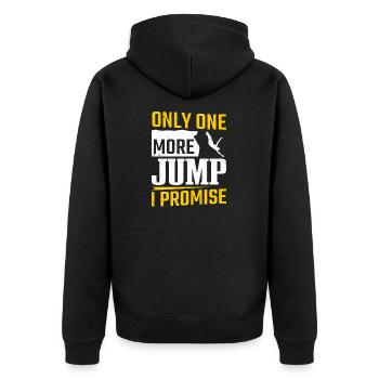 Only One More Jump I Promise Cliff Jumping - Unisex Premium Organic Zip Hoodie - black - Back - Nico (187cm)