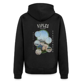 Neapel Naples Italien Stadt Skyline Urlaub Liebe - Unisex Premium Bio Zip Hoodie - Schwarz - Hinten - Nico (187cm)