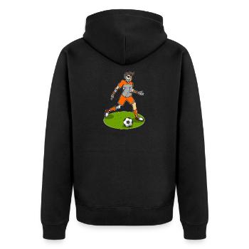 Soccer Player Skeleton Soccer - Unisex Premium Organic Zip Hoodie - black - Back - Nico (187cm)