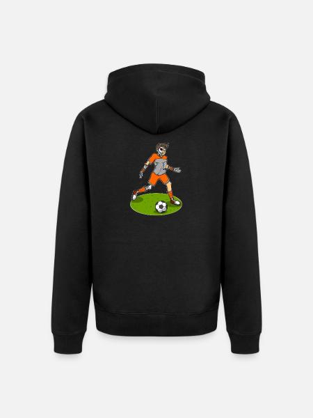 Soccer Player Skeleton Soccer - Unisex Premium Organic Zip Hoodie - black