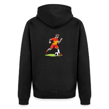Soccer Player Skeleton Soccer - Unisex Premium Organic Zip Hoodie - black - Back - Nico (187cm)