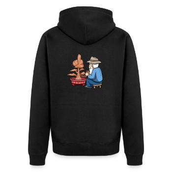 Bonsaï Arbre Vieux Hommes Majeur Créer Bonsaï - Veste à capuche bio Premium Unisexe - noir - Dos - Nico (187cm)