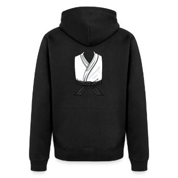 Kampfkunst Kampfkünstler Keikogi Judoka Judo - Unisex Premium Bio Zip Hoodie - Schwarz - Hinten - Nico (187cm)