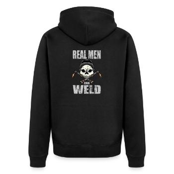 Welding Metal Real Men Can Weld Welder - Unisex Premium Organic Zip Hoodie - black - Back - Nico (187cm)