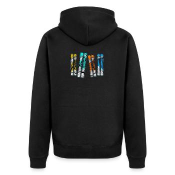 Skifahren Ski Ski Ski Winter Sport Ski - Unisex Premium Bio Zip Hoodie - Schwarz - Hinten - Nico (187cm)