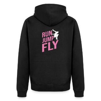 Course libre JRun Jump Fly Free Runner - Veste à capuche bio Premium Unisexe - noir - Dos - Nico (187cm)