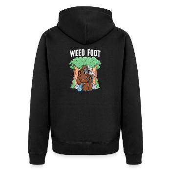 Marijuana Bigfoot Weed - Unisex Premium Organic Zip Hoodie - black - Back - Nico (187cm)