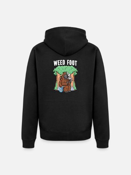 Marijuana Bigfoot Weed - Unisex Premium Organic Zip Hoodie - black