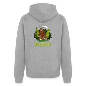 Marijuana Bigfoot Weed - Unisex Premium Organic Zip Hoodie - heather grey - Back - Nico (187cm)
