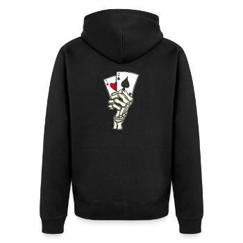 Joueur de poker Cartes de poker 7 2 Skeleton Hand Poker - Veste à capuche bio Premium Unisexe - noir - Dos - Nico (187cm)
