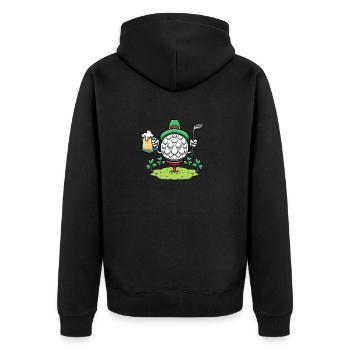 Golf Player Shamrock Golf St Patricks Day Golf - Unisex Premium Organic Zip Hoodie - black - Back - Nico (187cm)
