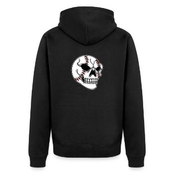 Joueur de baseball Skeleon Head Skull Baseball - Veste à capuche bio Premium Unisexe - noir - Dos - Nico (187cm)